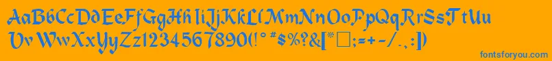 AlpineRegular Font – Blue Fonts on Orange Background