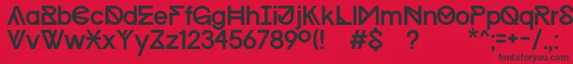 ProgressRegularMacKopie Font – Black Fonts on Red Background
