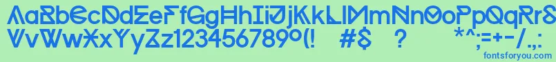 ProgressRegularMacKopie Font – Blue Fonts on Green Background