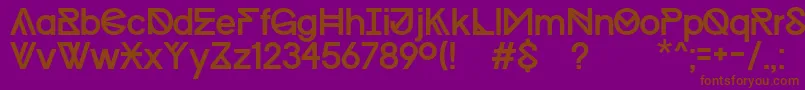 フォントProgressRegularMacKopie – 紫色の背景に茶色のフォント