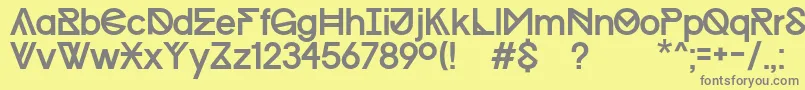 フォントProgressRegularMacKopie – 黄色の背景に灰色の文字