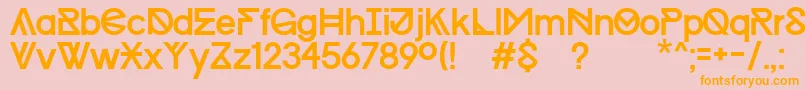 Шрифт ProgressRegularMacKopie – оранжевые шрифты на розовом фоне