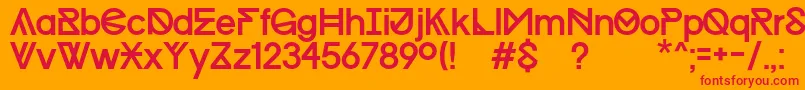 ProgressRegularMacKopie Font – Red Fonts on Orange Background
