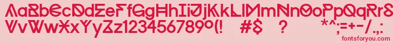 Шрифт ProgressRegularMacKopie – красные шрифты на розовом фоне
