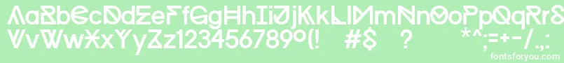 フォントProgressRegularMacKopie – 緑の背景に白い文字