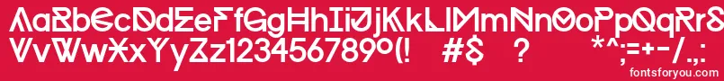 ProgressRegularMacKopie-Schriftart – Weiße Schriften auf rotem Hintergrund