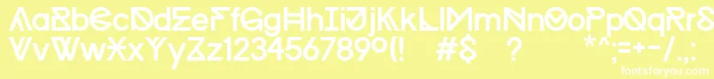 Шрифт ProgressRegularMacKopie – белые шрифты на жёлтом фоне