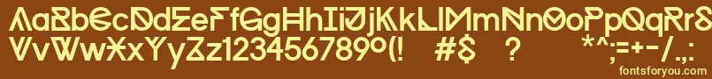Шрифт ProgressRegularMacKopie – жёлтые шрифты на коричневом фоне