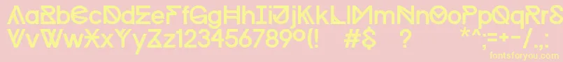 ProgressRegularMacKopie Font – Yellow Fonts on Pink Background