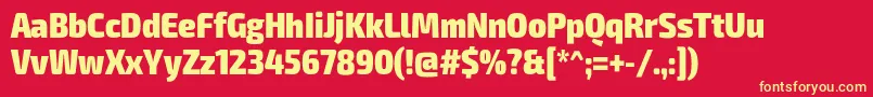 Exo2Blackcondensed Font – Yellow Fonts on Red Background