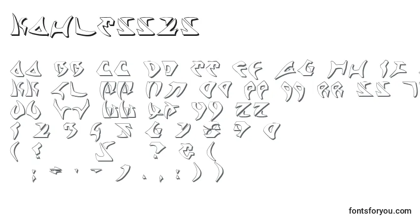 Schriftart Kahless2s – Alphabet, Zahlen, spezielle Symbole