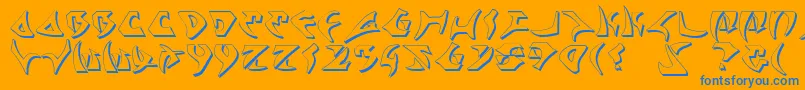 Kahless2s Font – Blue Fonts on Orange Background
