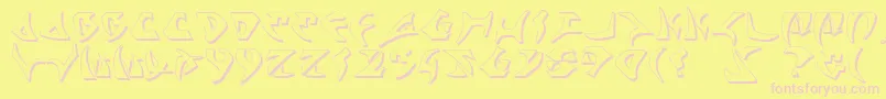 Kahless2s Font – Pink Fonts on Yellow Background