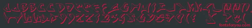 フォントKahless2s – 黒い背景に赤い文字