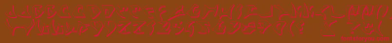 Kahless2s-Schriftart – Rote Schriften auf braunem Hintergrund