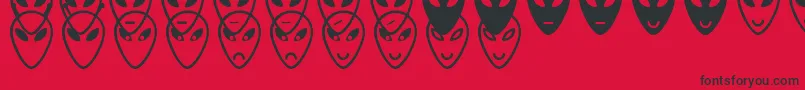 AlienFacesSt Font – Black Fonts on Red Background
