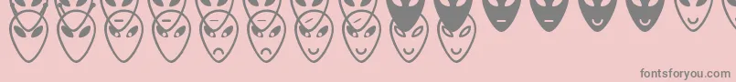 Czcionka AlienFacesSt – szare czcionki na różowym tle