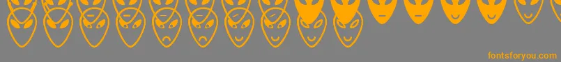 AlienFacesSt-fontti – oranssit fontit harmaalla taustalla