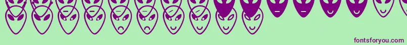AlienFacesSt Font – Purple Fonts on Green Background