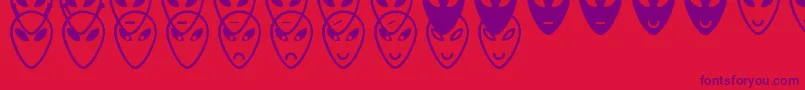 フォントAlienFacesSt – 赤い背景に紫のフォント