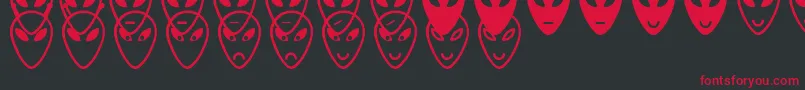 フォントAlienFacesSt – 黒い背景に赤い文字