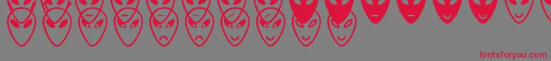 AlienFacesSt Font – Red Fonts on Gray Background