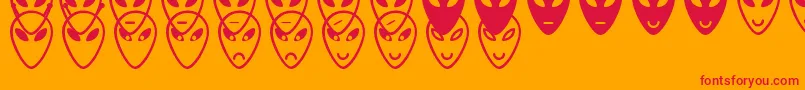 AlienFacesSt Font – Red Fonts on Orange Background
