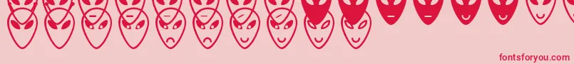 フォントAlienFacesSt – ピンクの背景に赤い文字