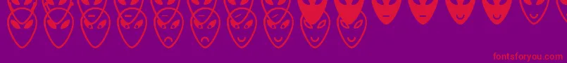 フォントAlienFacesSt – 紫の背景に赤い文字