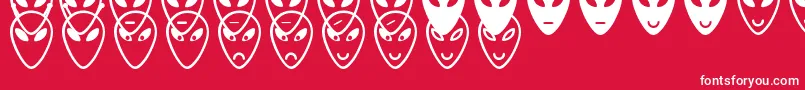 AlienFacesSt Font – White Fonts on Red Background