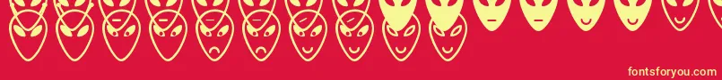 フォントAlienFacesSt – 黄色の文字、赤い背景