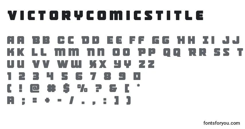 Czcionka Victorycomicstitle – alfabet, cyfry, specjalne znaki
