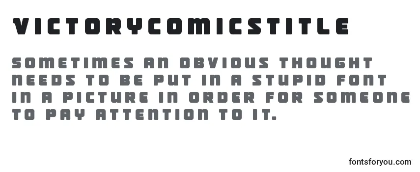 Review of the Victorycomicstitle Font
