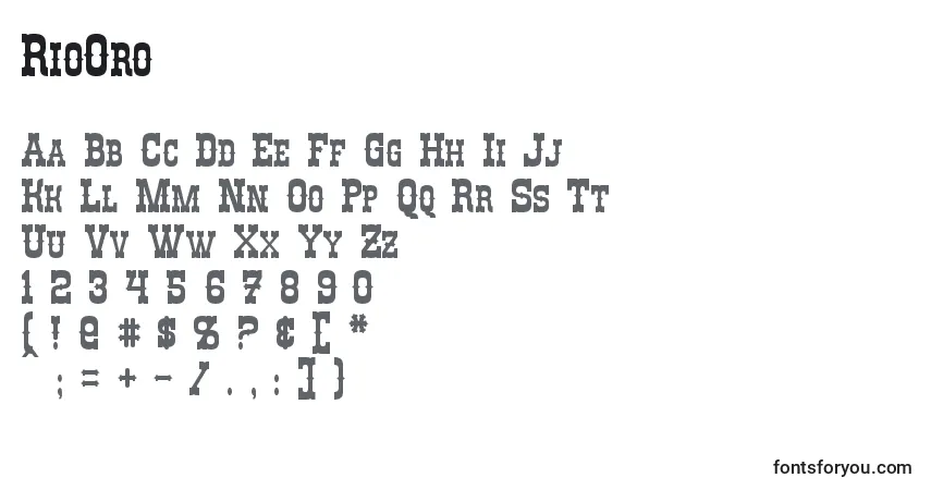 Schriftart RioOro – Alphabet, Zahlen, spezielle Symbole