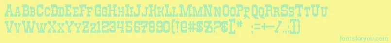 RioOro-Schriftart – Grüne Schriften auf gelbem Hintergrund