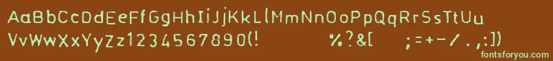 Normogrr-Schriftart – Grüne Schriften auf braunem Hintergrund