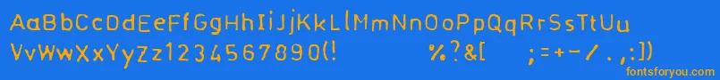 Normogrr-fontti – oranssit fontit sinisellä taustalla