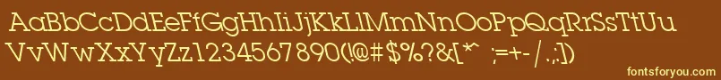 LaplandleftyRegular Font – Yellow Fonts on Brown Background