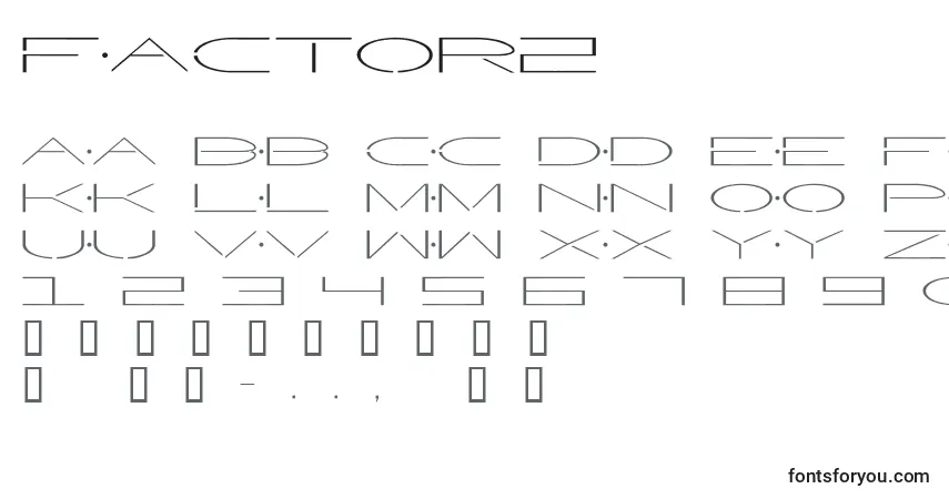 A fonte Factor2 – alfabeto, números, caracteres especiais