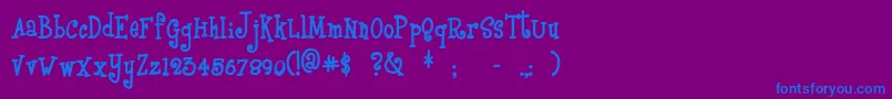 Boyzrgross-Schriftart – Blaue Schriften auf violettem Hintergrund