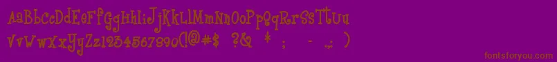Boyzrgross-Schriftart – Braune Schriften auf violettem Hintergrund