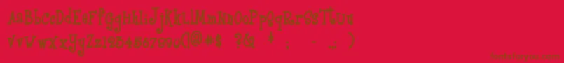 Czcionka Boyzrgross – brązowe czcionki na czerwonym tle