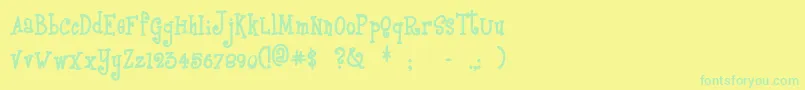 Fonte Boyzrgross – fontes verdes em um fundo amarelo