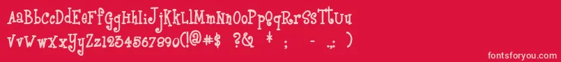 Boyzrgross-Schriftart – Rosa Schriften auf rotem Hintergrund