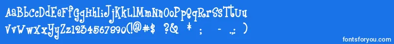 Boyzrgross-Schriftart – Weiße Schriften auf blauem Hintergrund
