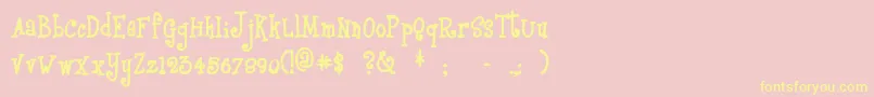 Boyzrgross-fontti – keltaiset fontit vaaleanpunaisella taustalla