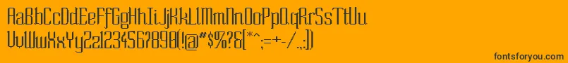 Soext-Schriftart – Schwarze Schriften auf orangefarbenem Hintergrund