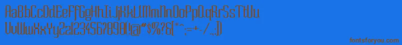 Soext Font – Brown Fonts on Blue Background