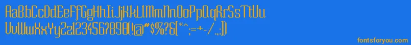 Soext Font – Orange Fonts on Blue Background