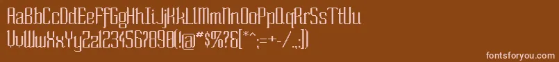 Soext Font – Pink Fonts on Brown Background